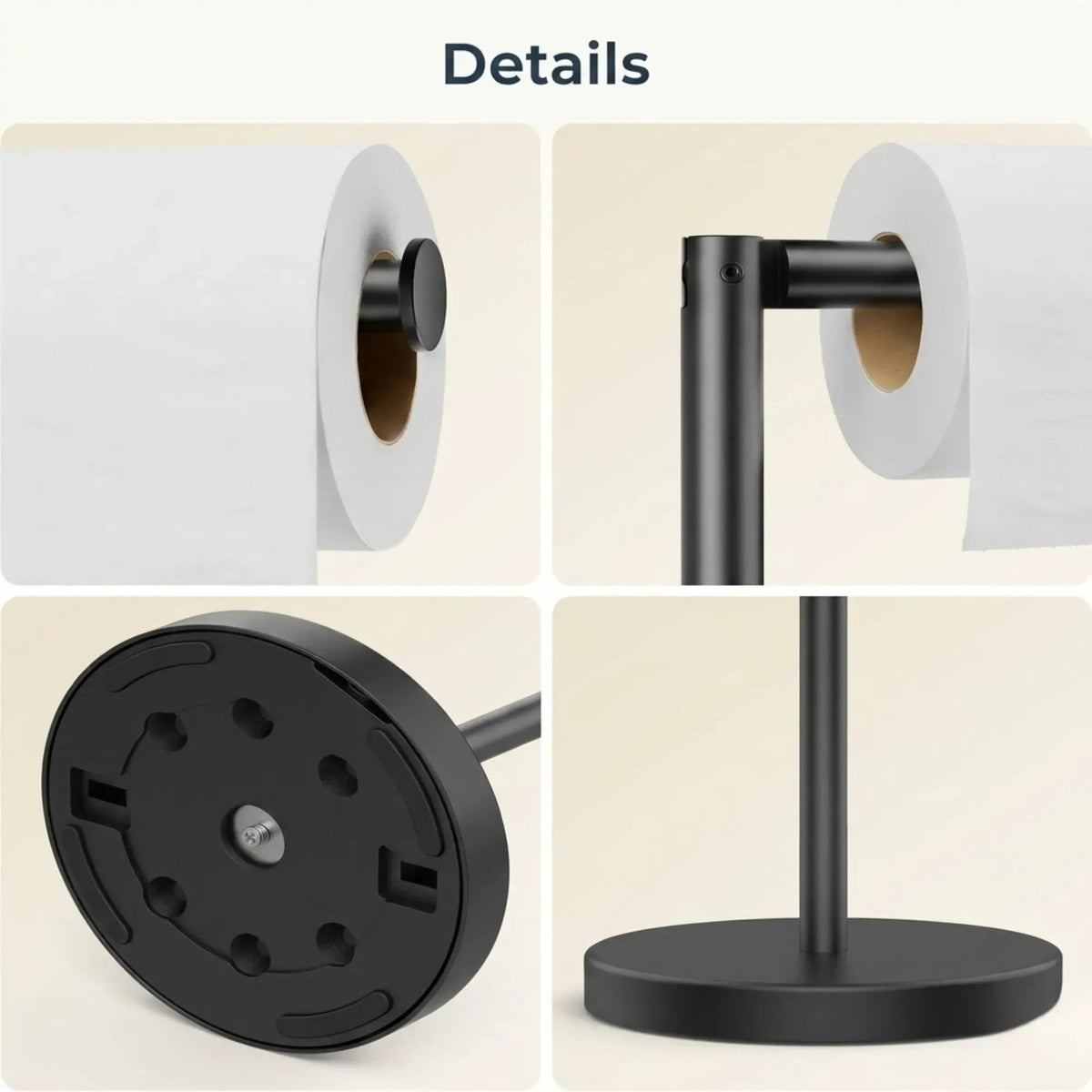 Toilet Paper Holder Stand with Storage Metal Bathroom Accessories - Black - Home & Garden > Bathroom Accessories > Toilet Paper Holders - Rivercity House & Home Co. (ABN 18 642 972 209) - Affordable Modern Furniture Australia