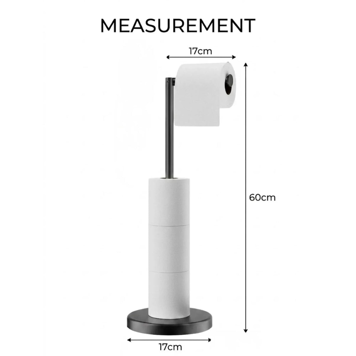 Toilet Paper Holder Stand with Storage Metal Bathroom Accessories - Black - Home & Garden > Bathroom Accessories > Toilet Paper Holders - Rivercity House & Home Co. (ABN 18 642 972 209) - Affordable Modern Furniture Australia
