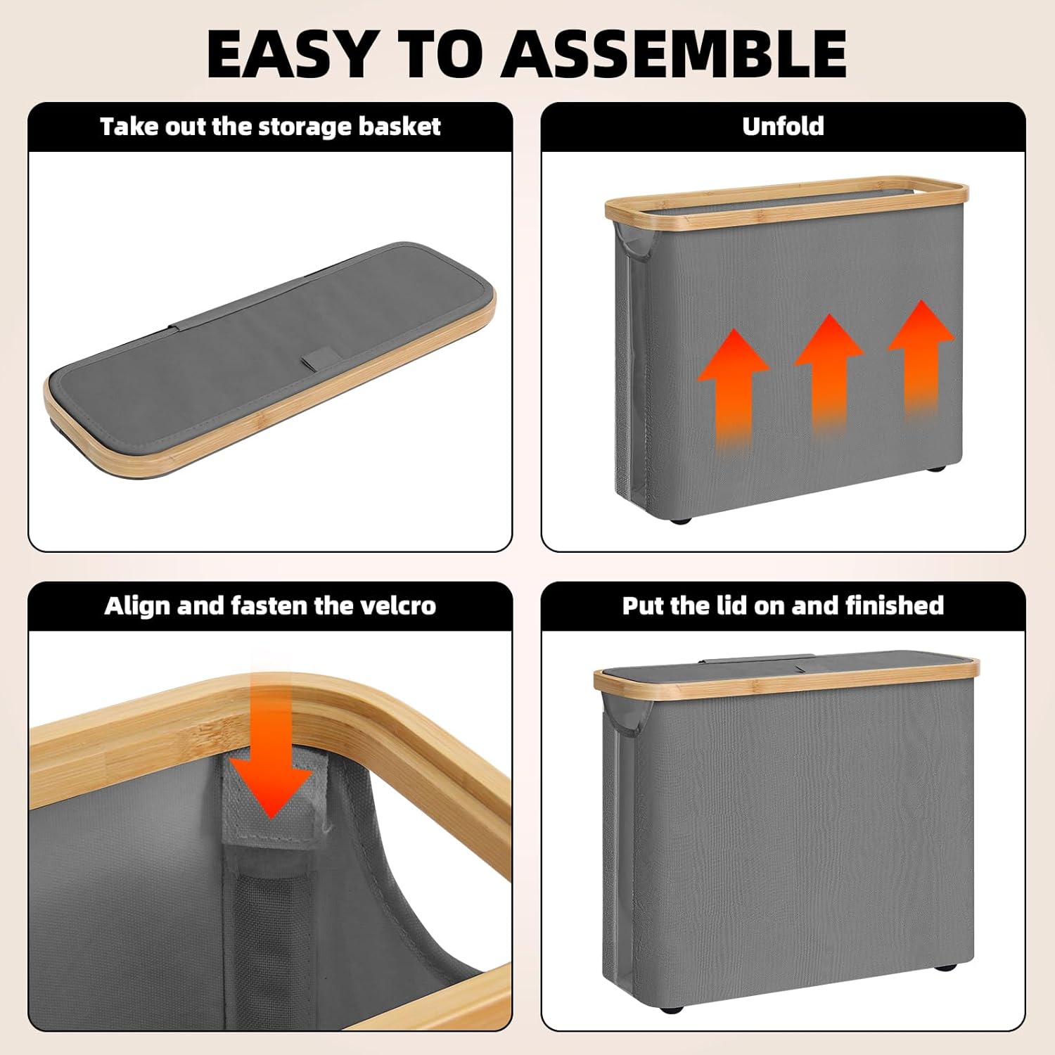 Toilet Paper Storage Basket Holds Up to 12 Rolls with Bamboo Lid and Handle for RV Closet (Grey) - Home & Garden > DIY > Kitchen & Bathroom DIY - Rivercity House & Home Co. (ABN 18 642 972 209) - Affordable Modern Furniture Australia