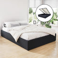 Toki Gas Lift Queen Bed Frame Base with Storage Charcoal