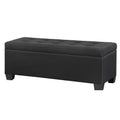 Tommie Fabric Storage Ottoman Black