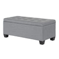 Tommie Fabric Storage Ottoman Grey