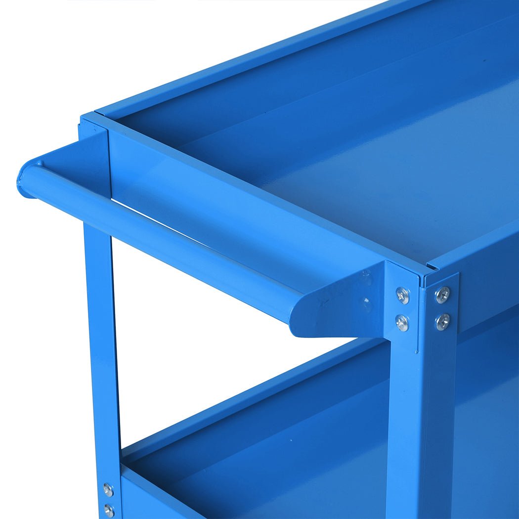 Tool Cart Trolley with Toolbox and 3 Storage Trays - Blue - Rivercity House & Home Co. (ABN 18 642 972 209) - Affordable Modern Furniture Australia