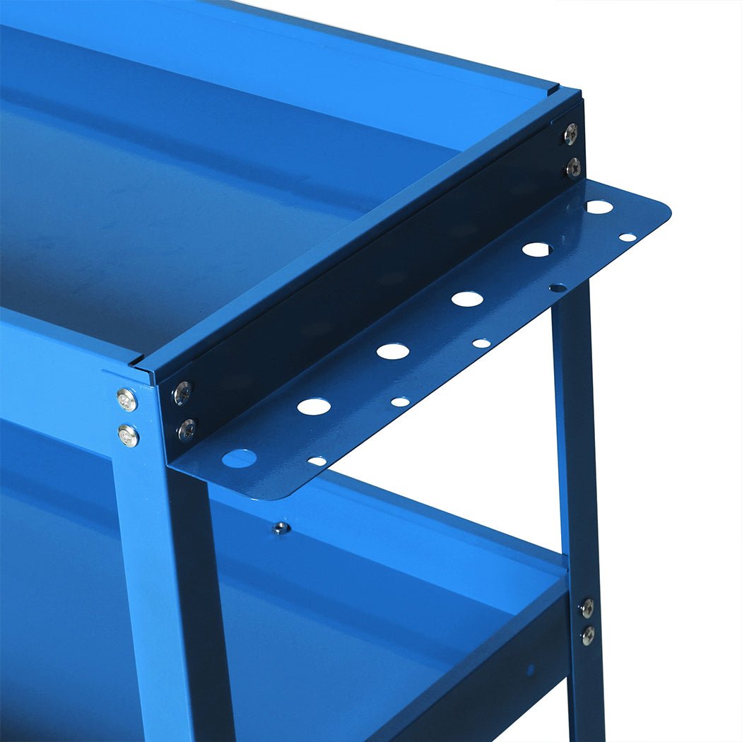 Tool Cart Trolley with Toolbox and 3 Storage Trays - Blue - Rivercity House & Home Co. (ABN 18 642 972 209) - Affordable Modern Furniture Australia