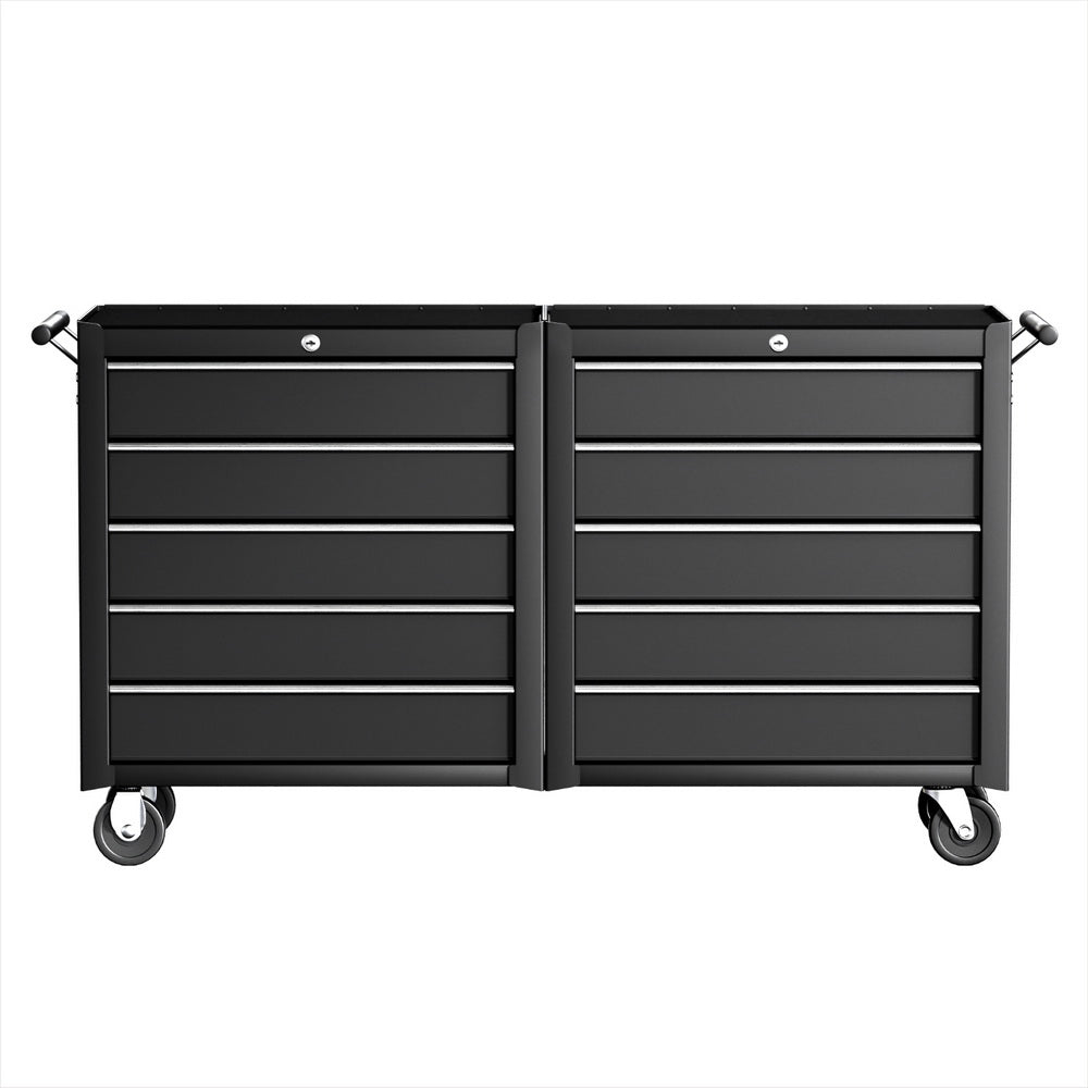 Tool Chest Trolley 10 Drawers Toolbox Storage Black - Tools > Tools Storage > Tool Boxes - Rivercity House & Home Co. (ABN 18 642 972 209) - Affordable Modern Furniture Australia