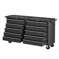 10-Drawer Tool Chest Trolley with Lockable Castors - Black