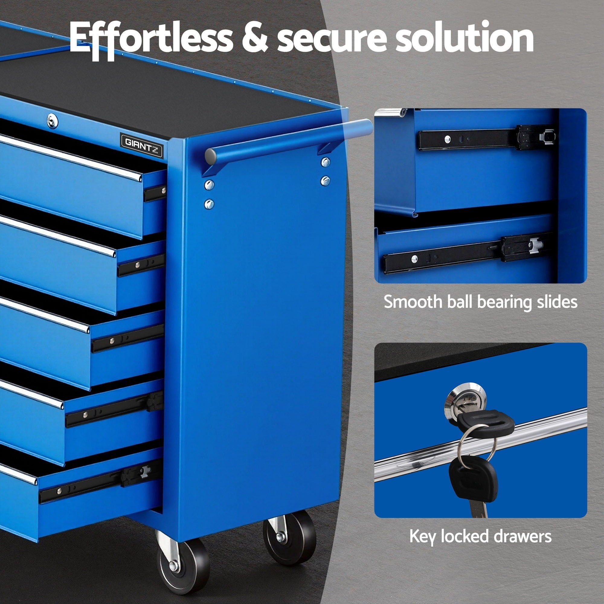 Tool Chest Trolley 10 Drawers Toolbox Storage Blue - Tools > Tools Storage > Tool Boxes - Rivercity House & Home Co. (ABN 18 642 972 209) - Affordable Modern Furniture Australia