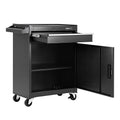 Tool Chest Trolley Rolling Toolbox with Drawer and Cabinet - Black