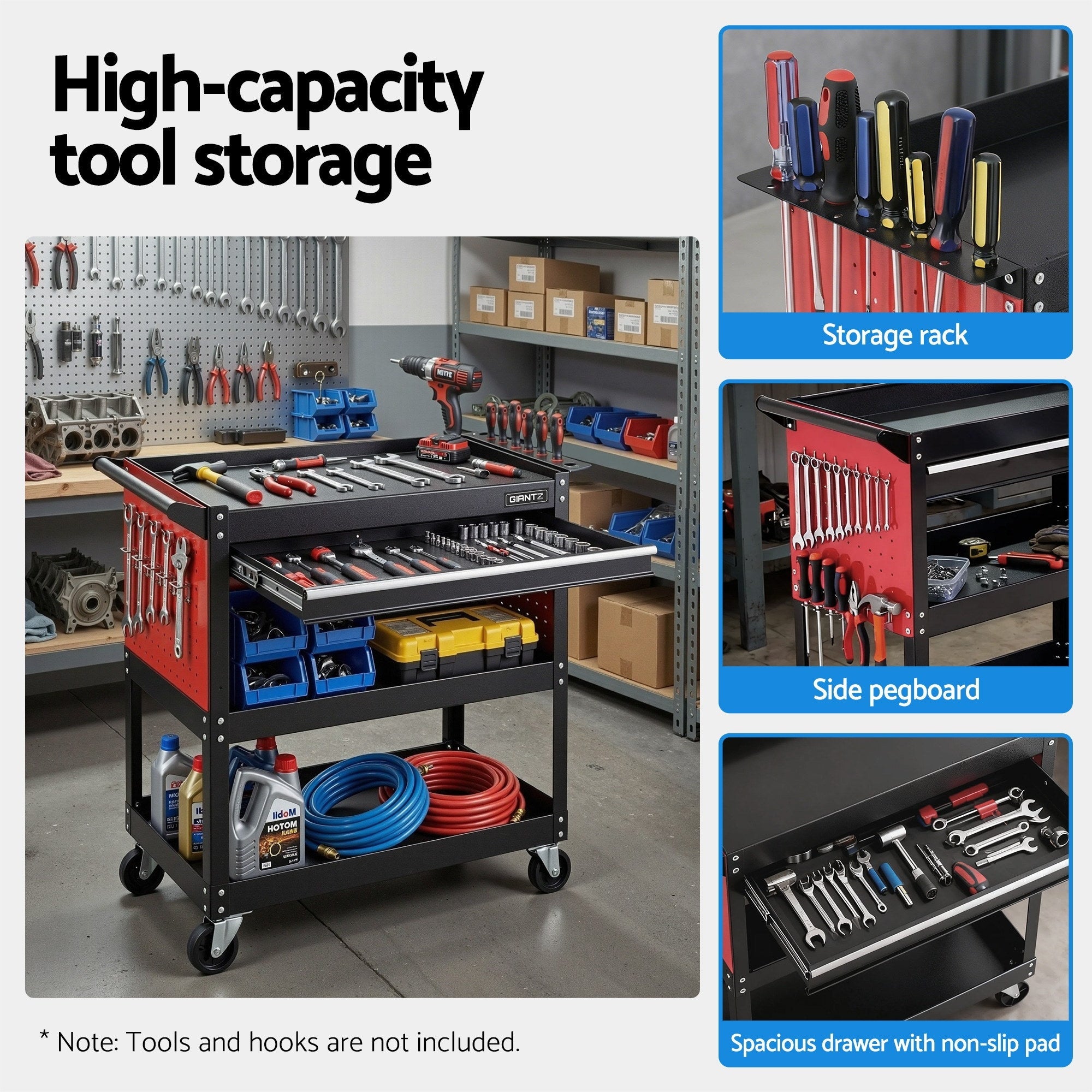 Tool Trolley Cart Rolling Cabinet with Drawer Workshop Garage Storage - Tools > Tools Storage > Utility Trolleys - Rivercity House & Home Co. (ABN 18 642 972 209) - Affordable Modern Furniture Australia