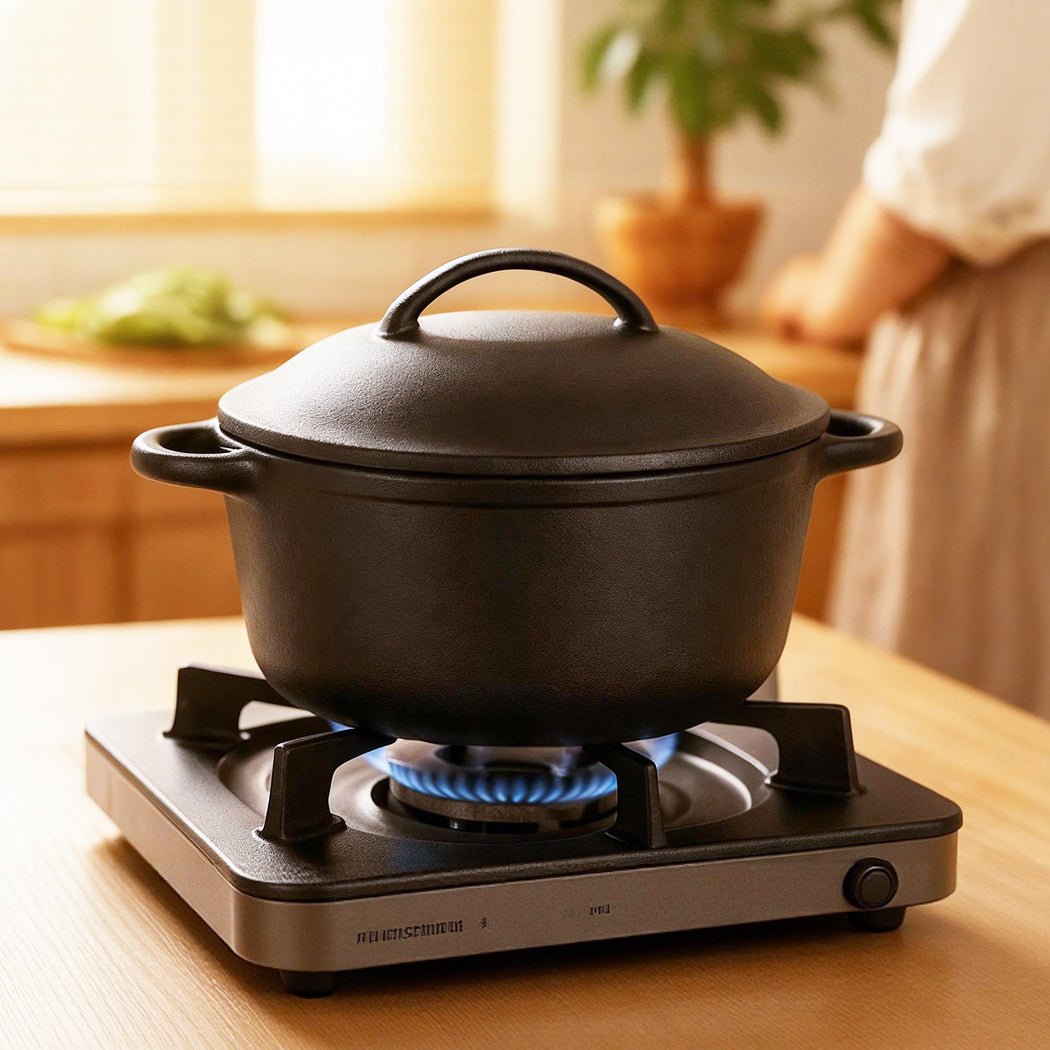 Toque 6.6L Heavy Duty Cast Iron Dutch Oven Casserole Pot - Black - Rivercity House & Home Co. (ABN 18 642 972 209) - Affordable Modern Furniture Australia