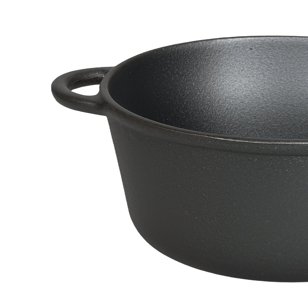 Toque 6.6L Heavy Duty Cast Iron Dutch Oven Casserole Pot - Black - Rivercity House & Home Co. (ABN 18 642 972 209) - Affordable Modern Furniture Australia