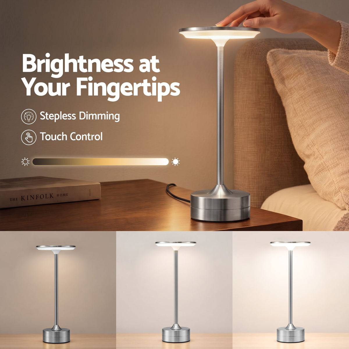 Touch Control Dimmable LED Table Lamp 3000-6000K with Type-C Power - Home & Garden > Lighting > Table Lamps - Rivercity House & Home Co. (ABN 18 642 972 209) - Affordable Modern Furniture Australia