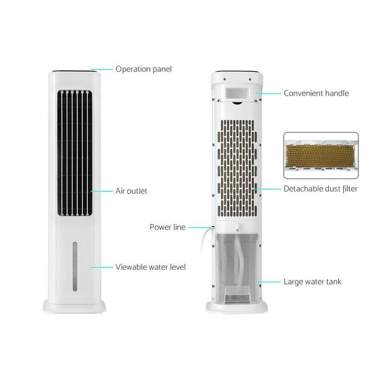 Tower Evaporative Air Cooler Fan Humidifier 6L - Appliances > Air Conditioners - Rivercity House & Home Co. (ABN 18 642 972 209) - Affordable Modern Furniture Australia