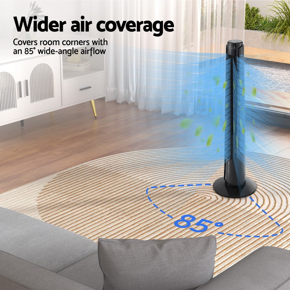 Tower Fan Oscillating 3 Speeds with Remote 93cm - Appliances > Heaters - Rivercity House & Home Co. (ABN 18 642 972 209) - Affordable Modern Furniture Australia