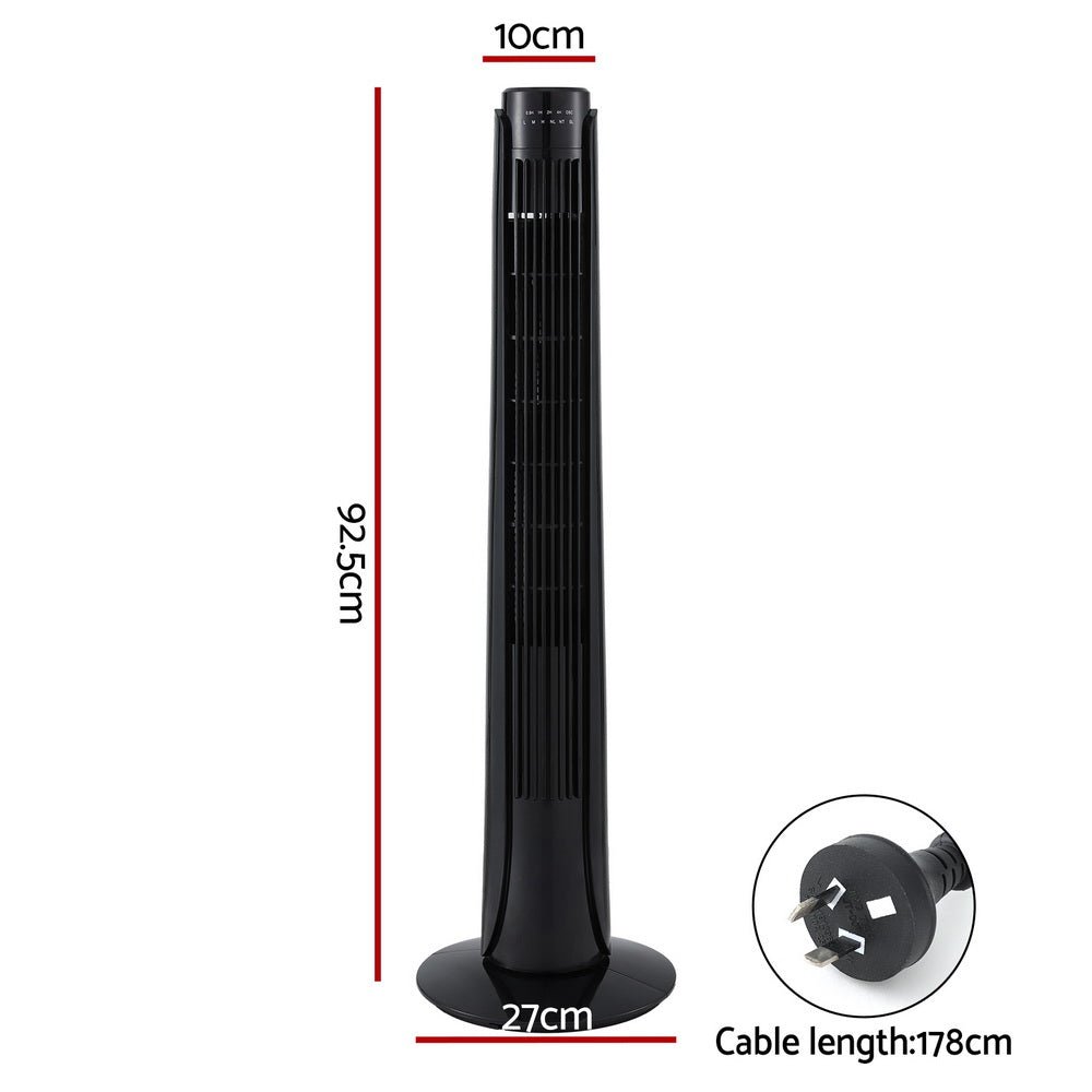 Tower Fan Oscillating 3 Speeds with Remote 93cm - Appliances > Heaters - Rivercity House & Home Co. (ABN 18 642 972 209) - Affordable Modern Furniture Australia