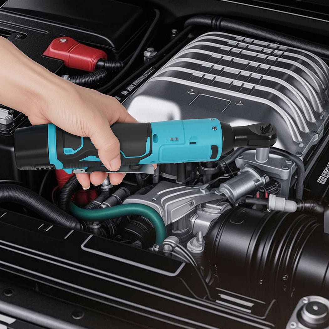 Traderight 12V Cordless 3/8" Drive Ratchet Wrench Kit 42N·m Torque - Blue and Black - Rivercity House & Home Co. (ABN 18 642 972 209) - Affordable Modern Furniture Australia