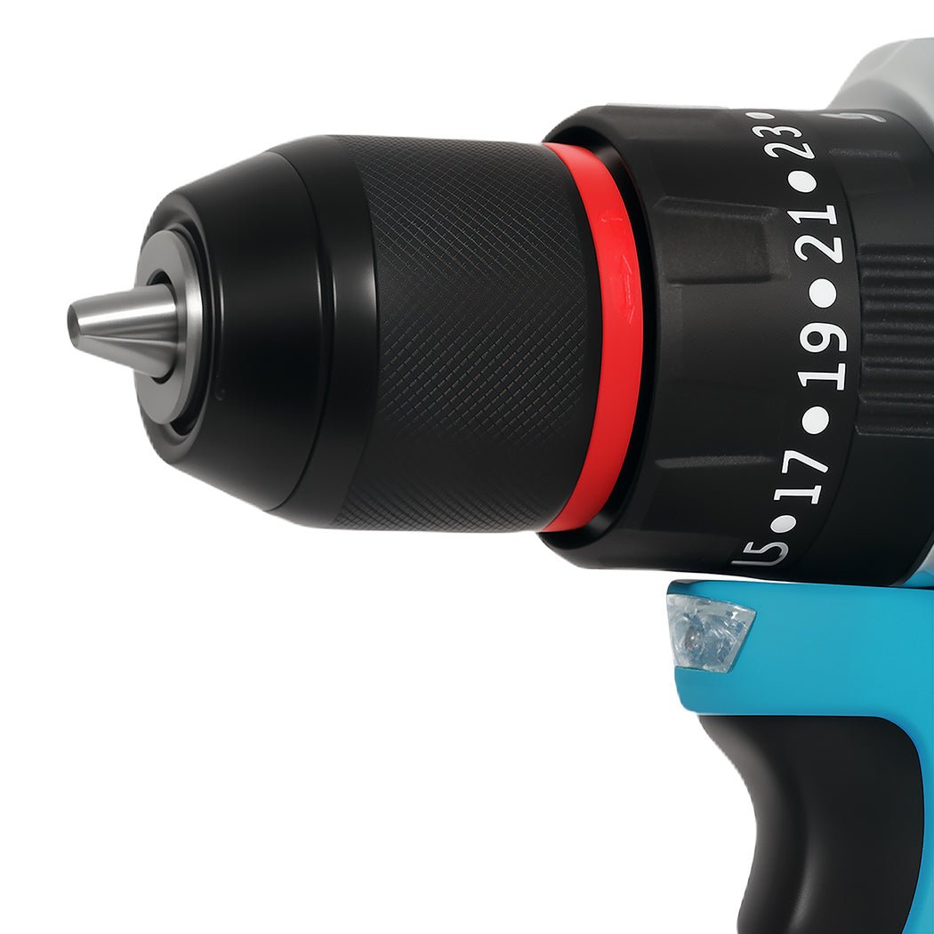 Traderight 21V Brushless Cordless Impact Drill with LED Light - Blue and Black - Rivercity House & Home Co. (ABN 18 642 972 209) - Affordable Modern Furniture Australia