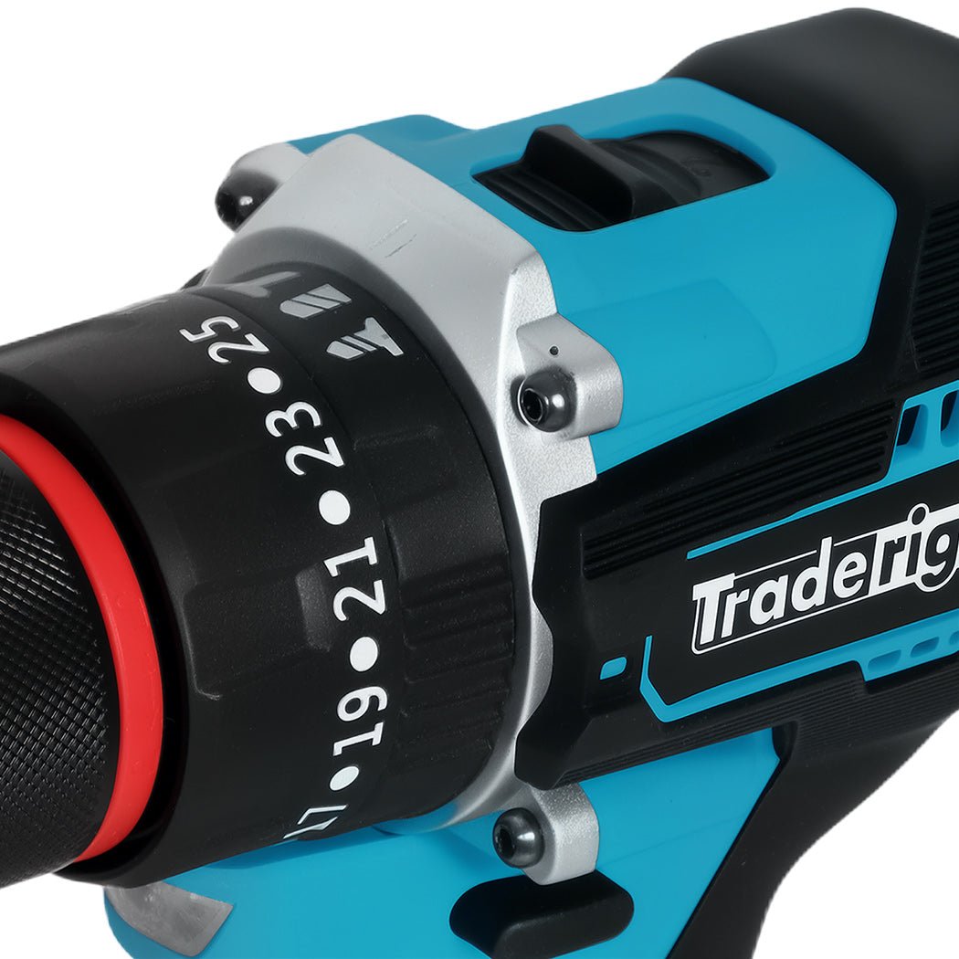 Traderight 21V Brushless Cordless Impact Drill with LED Light - Blue and Black - Rivercity House & Home Co. (ABN 18 642 972 209) - Affordable Modern Furniture Australia