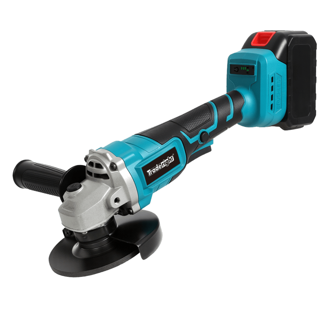 Traderight 21V Cordless Angle Grinder Kit with 2 Batteries - Blue - Rivercity House & Home Co. (ABN 18 642 972 209) - Affordable Modern Furniture Australia