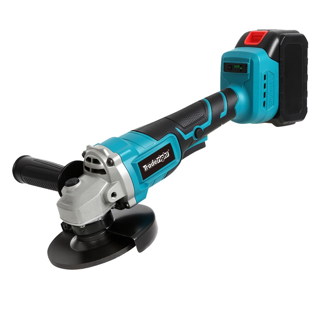 Traderight 21V Cordless Angle Grinder Kit with 2 Batteries - Blue - Rivercity House & Home Co. (ABN 18 642 972 209) - Affordable Modern Furniture Australia
