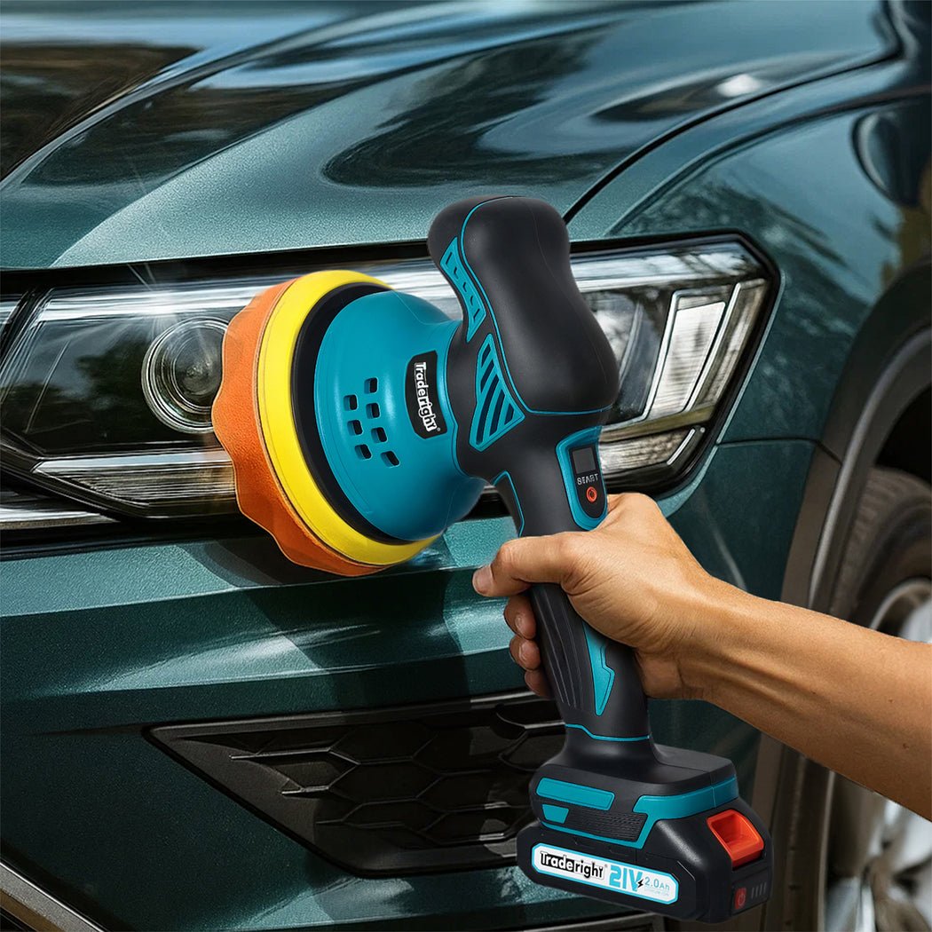 Traderight 21V Cordless Car Polisher Buffer Machine with 6" Pad - Blue, Black - Rivercity House & Home Co. (ABN 18 642 972 209) - Affordable Modern Furniture Australia