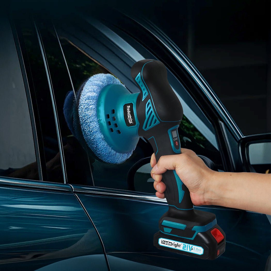 Traderight 21V Cordless Car Polisher Buffer Machine with 6" Pad - Blue, Black - Rivercity House & Home Co. (ABN 18 642 972 209) - Affordable Modern Furniture Australia