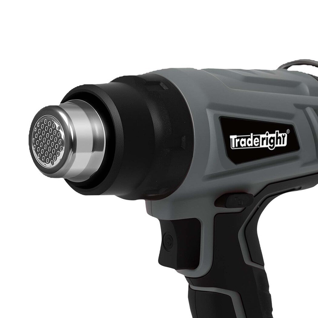 Traderight 21V Cordless Heat Gun Kit 500°C with 5 Nozzles & Scraper - Grey Black - Rivercity House & Home Co. (ABN 18 642 972 209) - Affordable Modern Furniture Australia