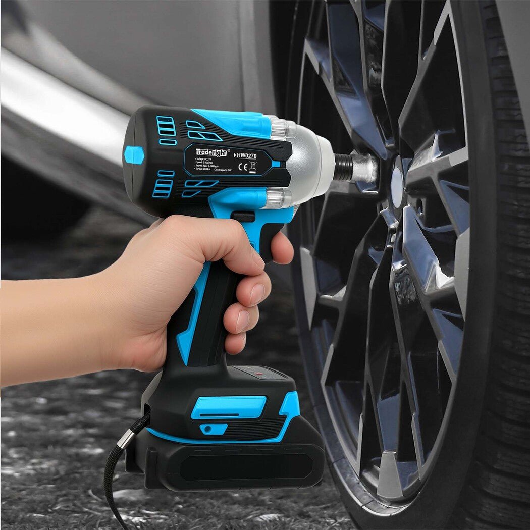Traderight 21V Cordless Impact Driver 400Nm with 2x2.0Ah Batteries Kit - Blue - Rivercity House & Home Co. (ABN 18 642 972 209) - Affordable Modern Furniture Australia