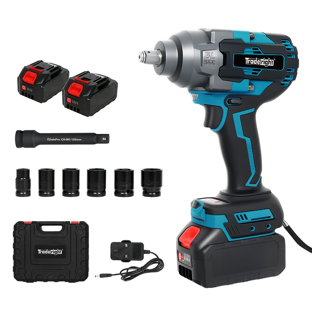 Traderight 21V Cordless Impact Wrench 1200Nm with 4.0Ah Battery - Blue - Rivercity House & Home Co. (ABN 18 642 972 209) - Affordable Modern Furniture Australia