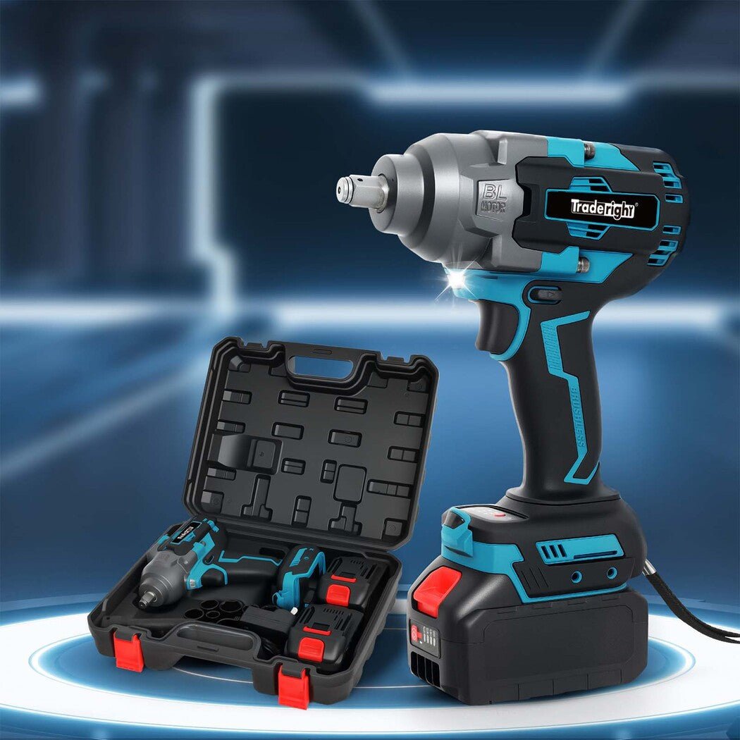 Traderight 21V Cordless Impact Wrench 1200Nm with 4.0Ah Battery - Blue - Rivercity House & Home Co. (ABN 18 642 972 209) - Affordable Modern Furniture Australia
