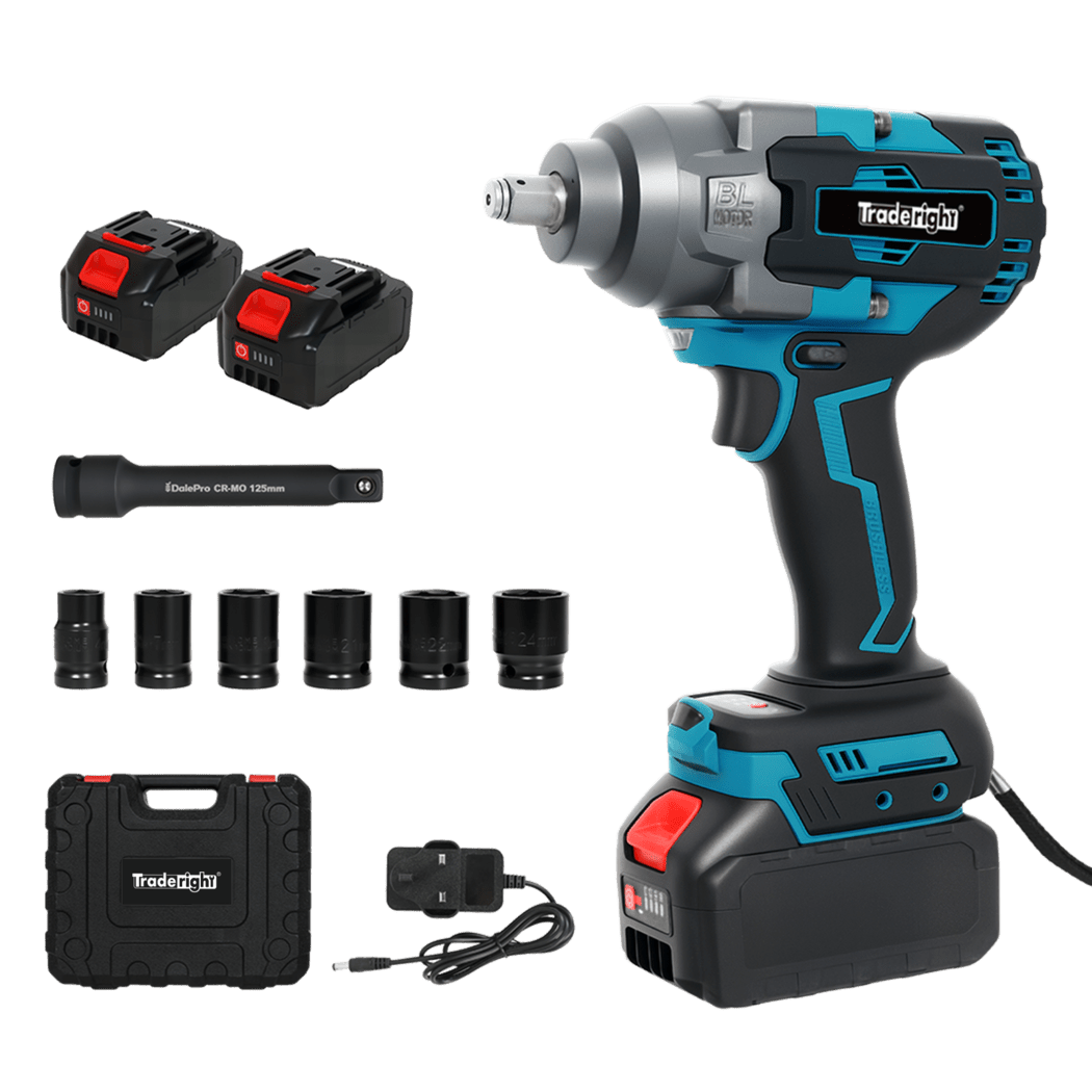 Traderight 21V Cordless Impact Wrench 1200Nm with 4.0Ah Battery - Blue - Rivercity House & Home Co. (ABN 18 642 972 209) - Affordable Modern Furniture Australia