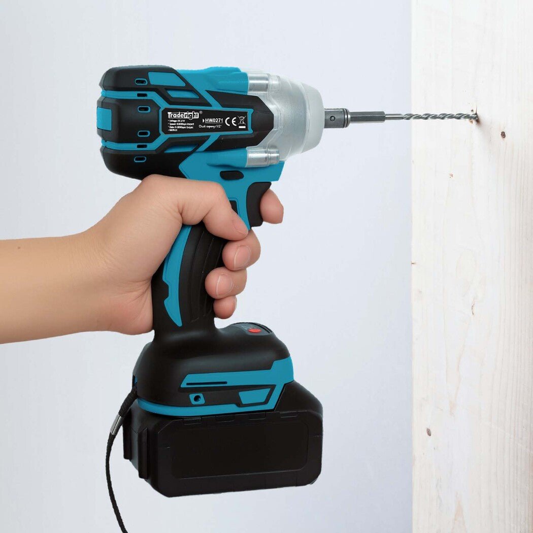 Traderight 21V Cordless Impact Wrench 550Nm with 73pcs Kit 2x4.0Ah - Blue - Rivercity House & Home Co. (ABN 18 642 972 209) - Affordable Modern Furniture Australia