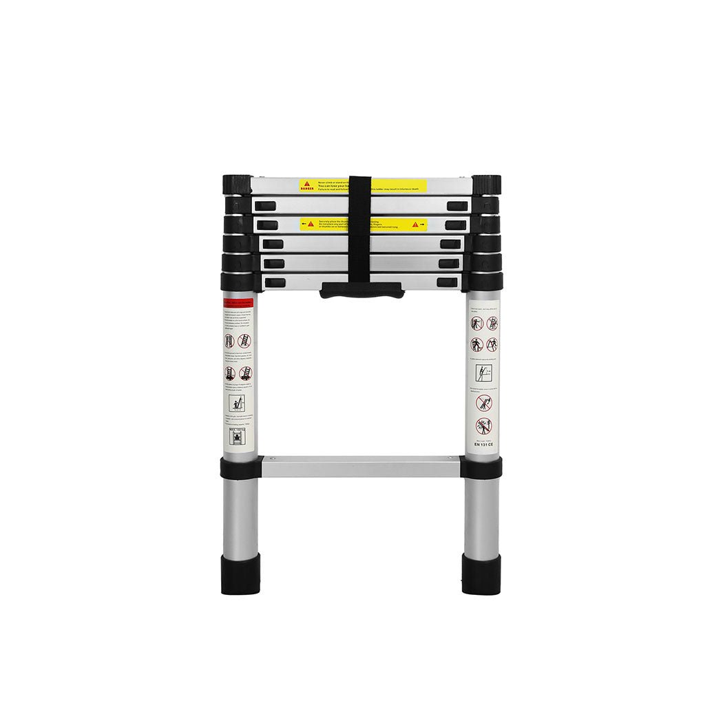 Traderight 2M Telescopic Multipurpose Ladder with Anti - Slip Steps - Silver - Rivercity House & Home Co. (ABN 18 642 972 209) - Affordable Modern Furniture Australia