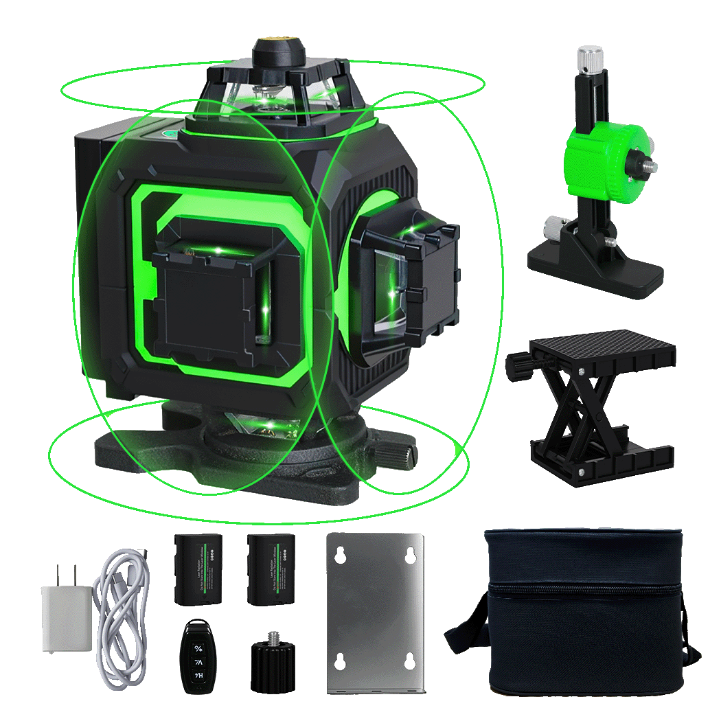 Traderight 4D 16 - Line Green Laser Level with Remote and Tripod - Black and Green - Rivercity House & Home Co. (ABN 18 642 972 209) - Affordable Modern Furniture Australia