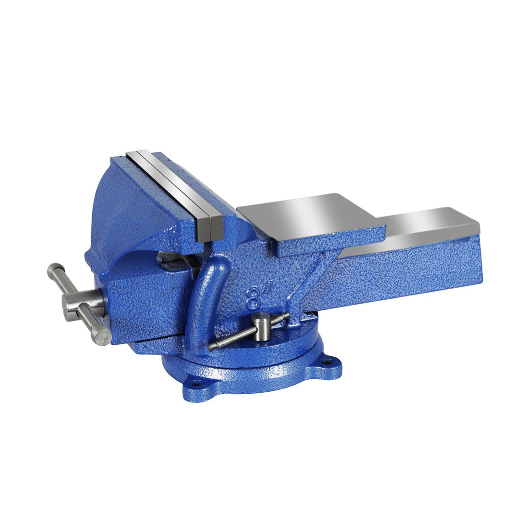 Traderight 8" Bench Vice with Swivel Anvil 200mm - Blue - Rivercity House & Home Co. (ABN 18 642 972 209) - Affordable Modern Furniture Australia