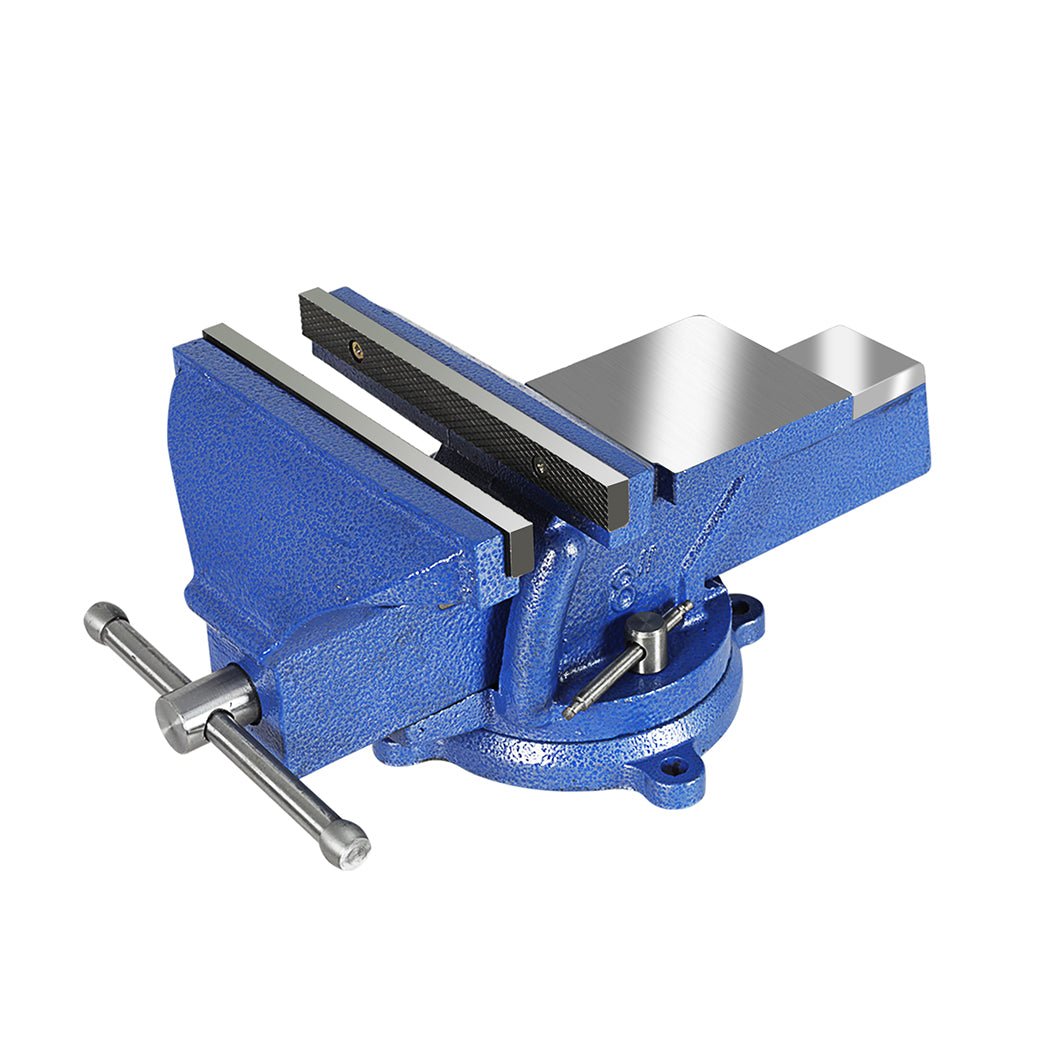 Traderight 8" Bench Vice with Swivel Anvil 200mm - Blue - Rivercity House & Home Co. (ABN 18 642 972 209) - Affordable Modern Furniture Australia