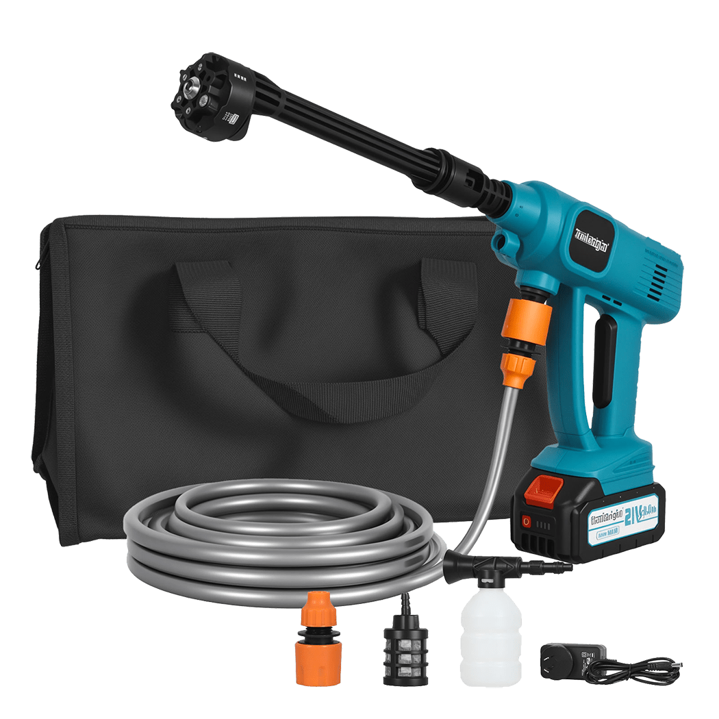 Traderight Cordless Portable Pressure Washer 50Bar - Blue and Black - Rivercity House & Home Co. (ABN 18 642 972 209) - Affordable Modern Furniture Australia