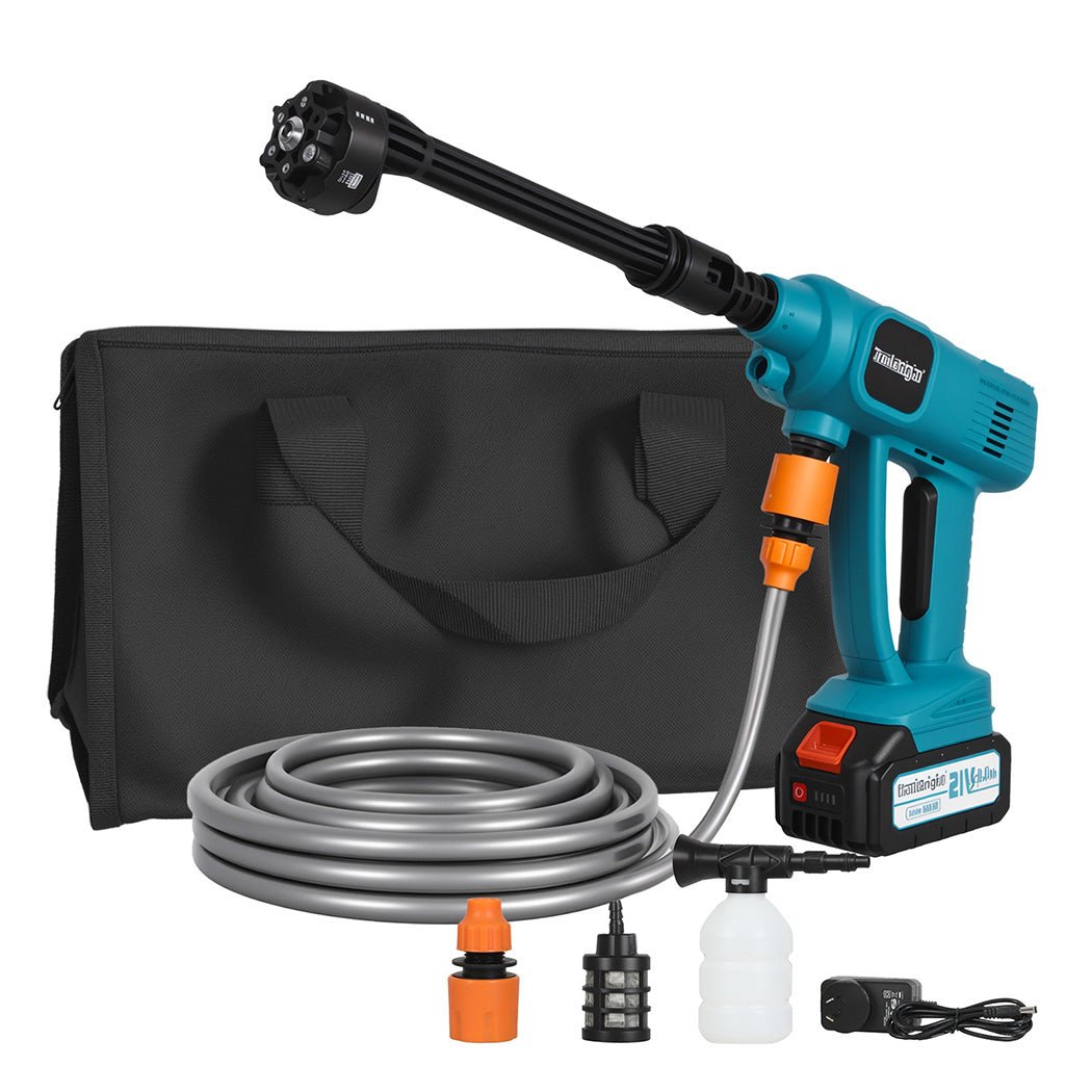 Traderight Cordless Portable Pressure Washer 50Bar - Blue and Black - Rivercity House & Home Co. (ABN 18 642 972 209) - Affordable Modern Furniture Australia