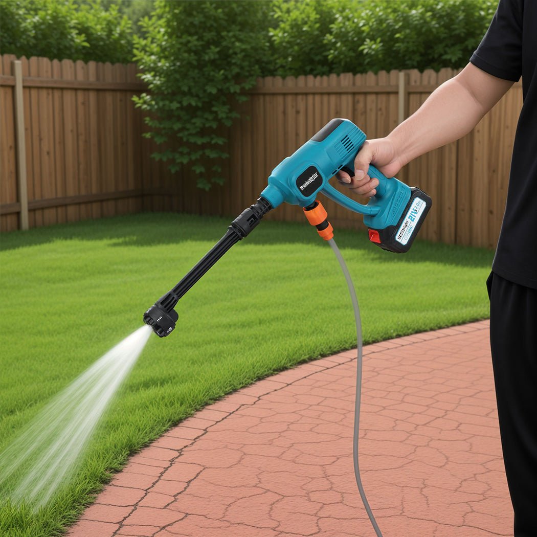 Traderight Cordless Portable Pressure Washer 50Bar - Blue and Black - Rivercity House & Home Co. (ABN 18 642 972 209) - Affordable Modern Furniture Australia