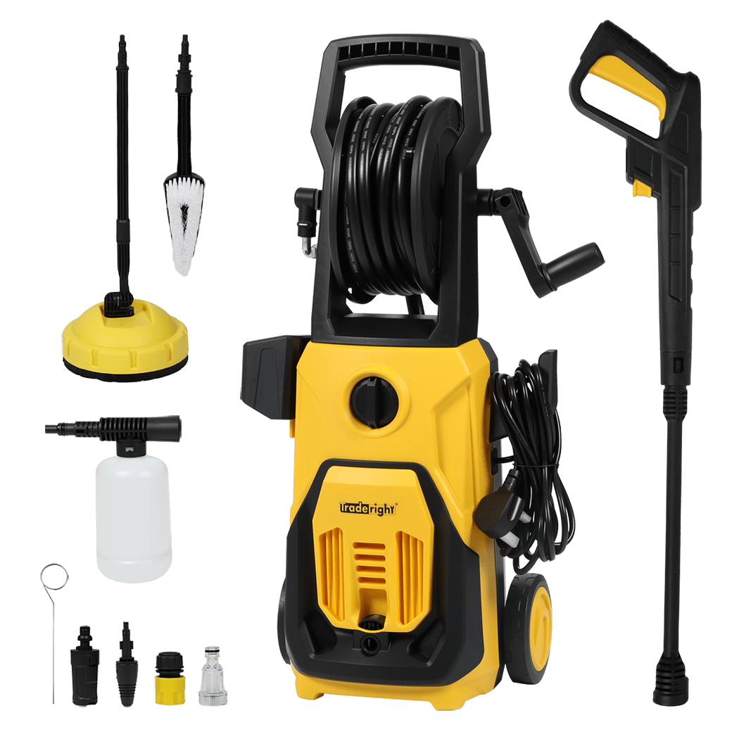 Traderight Electric High Pressure Washer 1800W 135bar 3500PSI - Yellow and Black - Rivercity House & Home Co. (ABN 18 642 972 209) - Affordable Modern Furniture Australia