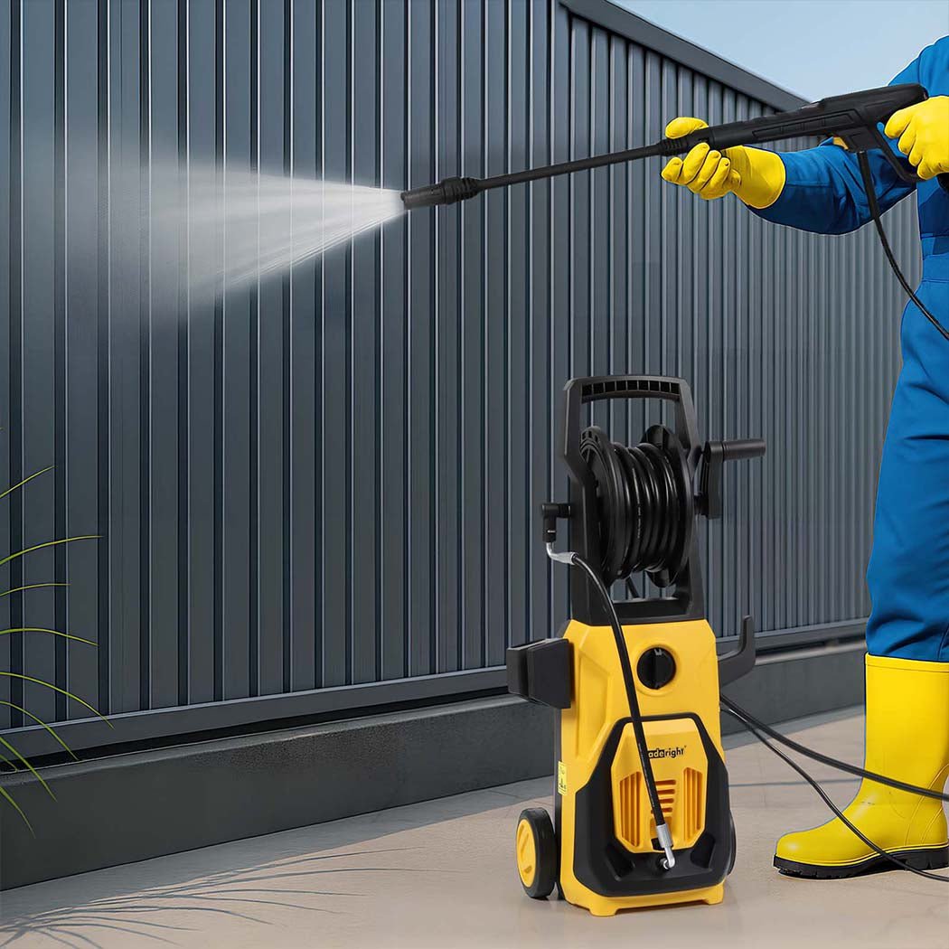 Traderight Electric High Pressure Washer 1800W 135bar 3500PSI - Yellow and Black - Rivercity House & Home Co. (ABN 18 642 972 209) - Affordable Modern Furniture Australia