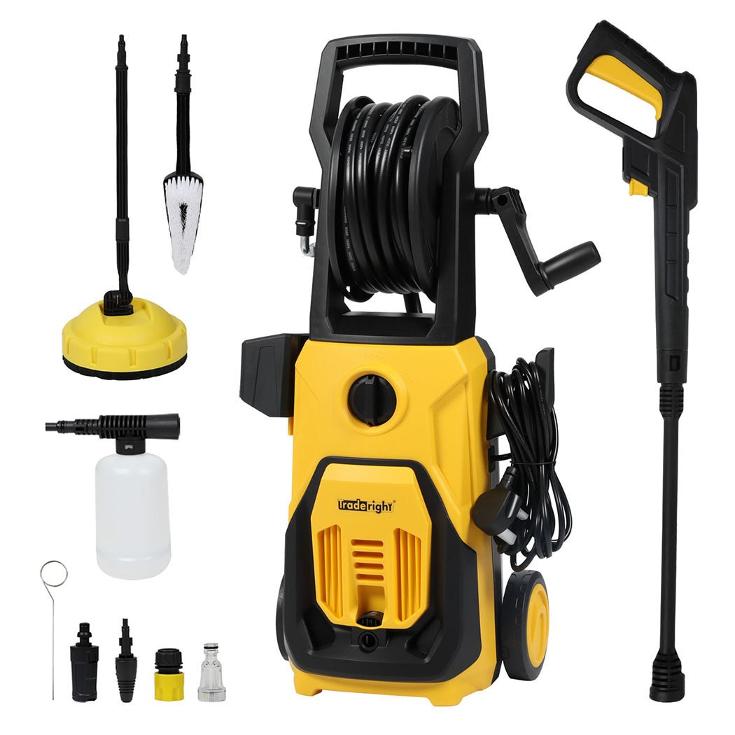 Traderight Electric High Pressure Washer 1800W 135bar 3500PSI - Yellow and Black - Rivercity House & Home Co. (ABN 18 642 972 209) - Affordable Modern Furniture Australia