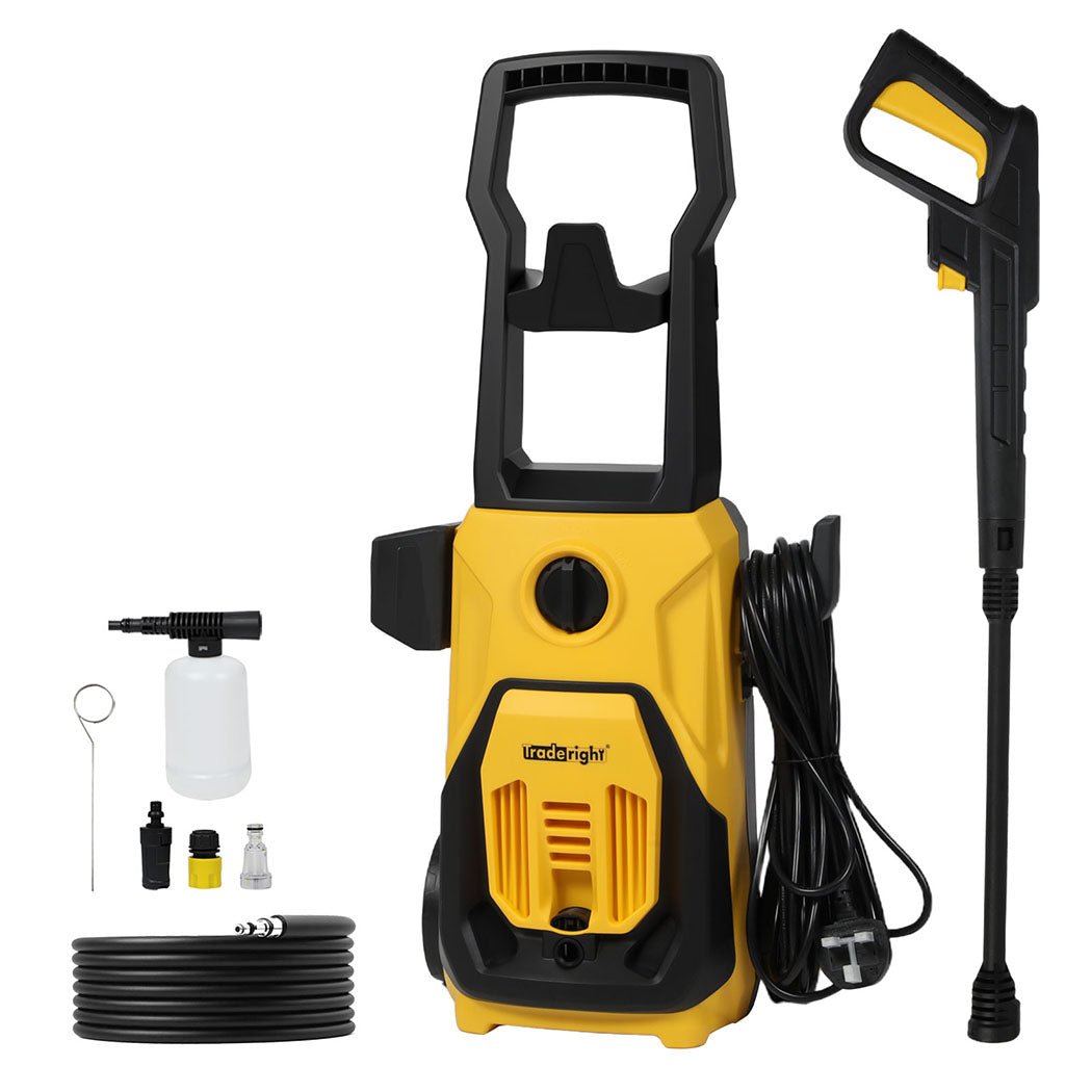 Traderight High Pressure Electric Water Washer 135bar 1800W - Yellow Black - Rivercity House & Home Co. (ABN 18 642 972 209) - Affordable Modern Furniture Australia