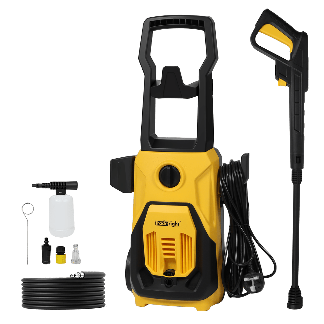 Traderight High Pressure Electric Water Washer 135bar 1800W - Yellow Black - Rivercity House & Home Co. (ABN 18 642 972 209) - Affordable Modern Furniture Australia