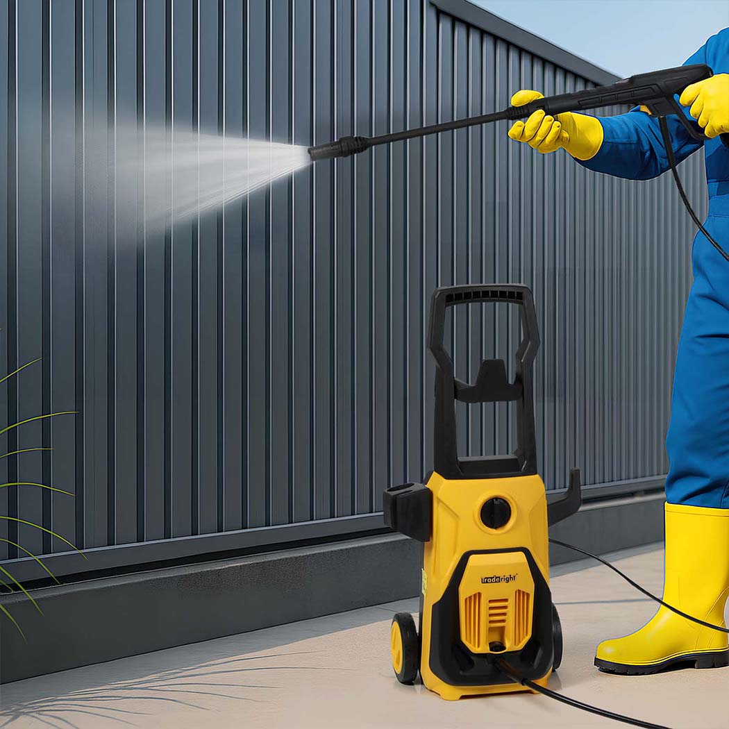 Traderight High Pressure Electric Water Washer 135bar 1800W - Yellow Black - Rivercity House & Home Co. (ABN 18 642 972 209) - Affordable Modern Furniture Australia