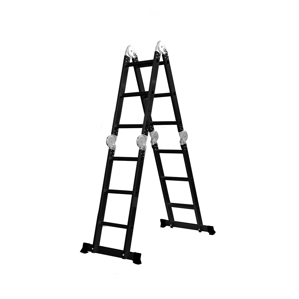 Traderight Multi - Purpose Aluminium Ladder 3.6m with Non - Slip Feet - Black - Rivercity House & Home Co. (ABN 18 642 972 209) - Affordable Modern Furniture Australia