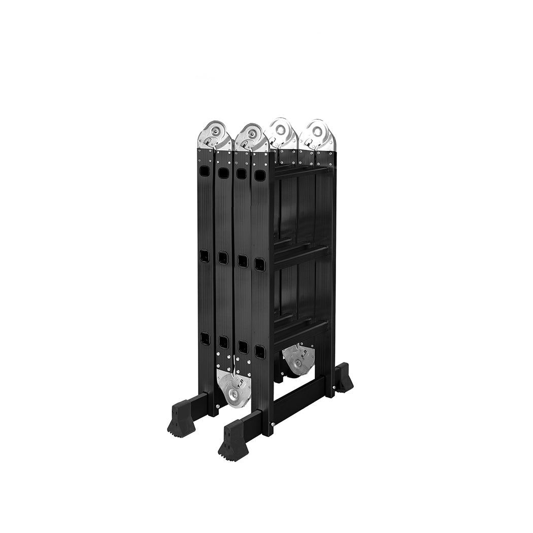 Traderight Multi - Purpose Aluminium Ladder 3.6m with Non - Slip Feet - Black - Rivercity House & Home Co. (ABN 18 642 972 209) - Affordable Modern Furniture Australia
