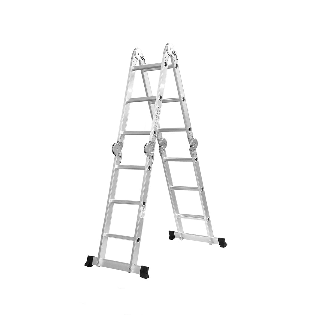 Traderight Multi - Purpose Aluminium Ladder 3.6m with Safety Features - Silver - Rivercity House & Home Co. (ABN 18 642 972 209) - Affordable Modern Furniture Australia
