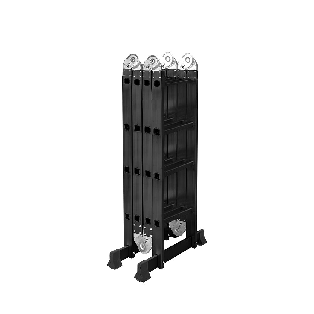Traderight Multi - Purpose Aluminium Ladder 4.7m with Non - Slip Feet - Black - Rivercity House & Home Co. (ABN 18 642 972 209) - Affordable Modern Furniture Australia