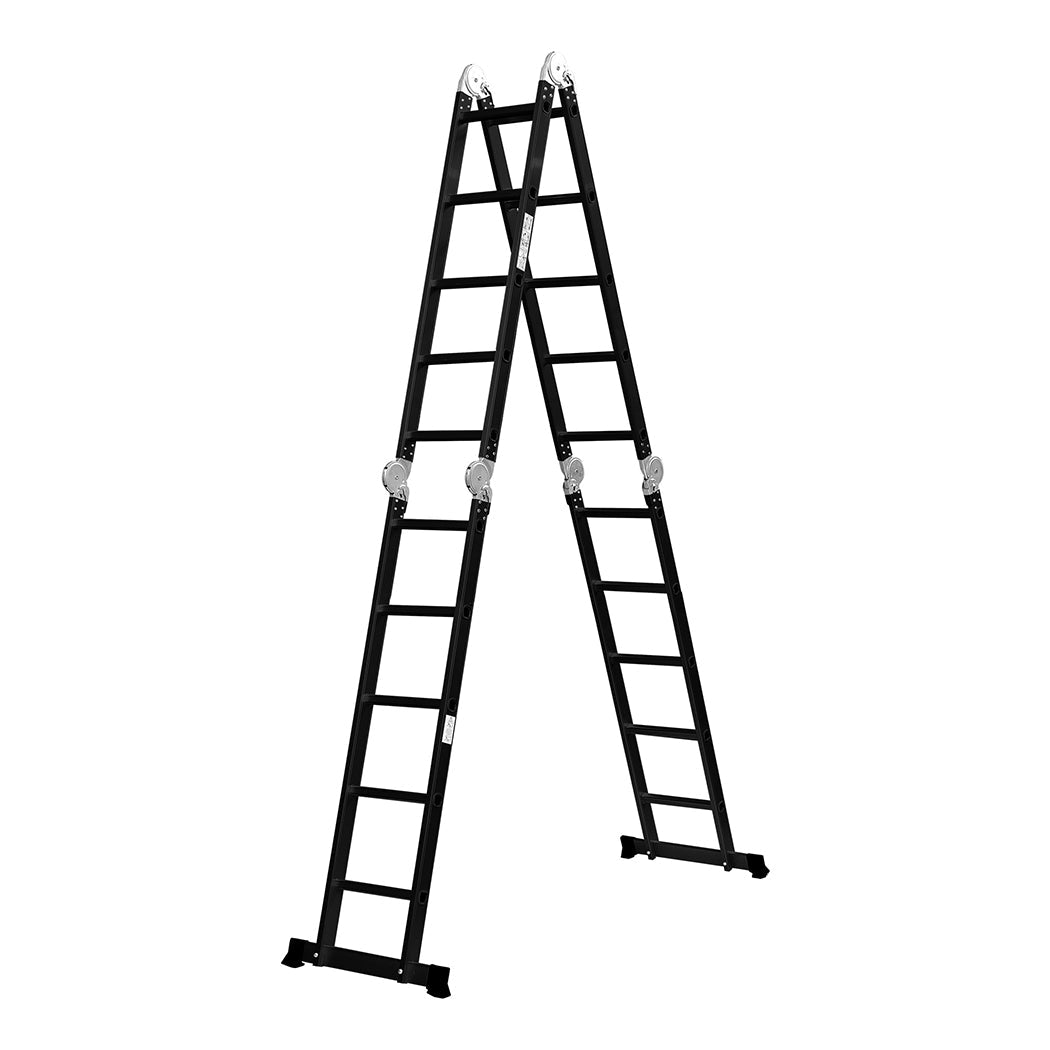 Traderight Multi - Purpose Aluminium Ladder 5.7m with Non - Slip Feet - Black - Rivercity House & Home Co. (ABN 18 642 972 209) - Affordable Modern Furniture Australia